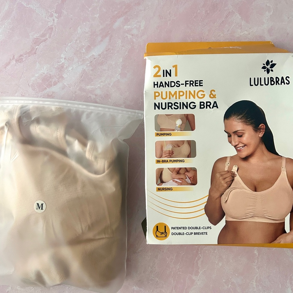 2-in-1 Hands-Free Pumping & Nursing Bra in Nude